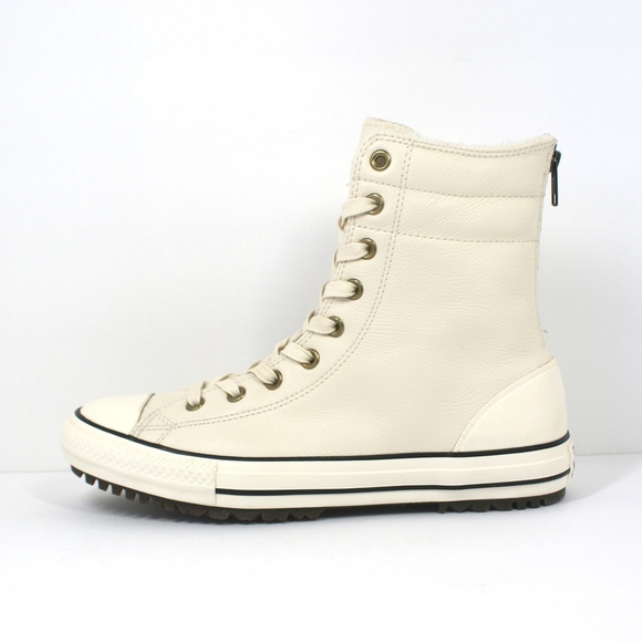 Converse Hi Rise Leather Boots Parchment NEW! - Picture 4 of 7